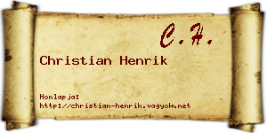 Christian Henrik névjegykártya